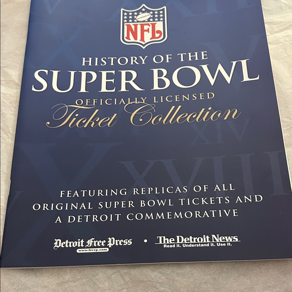 NFL Blue and White Super Bowl Ticket Collection